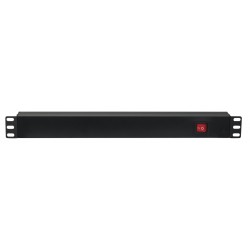19" 230V strømskinne 8 schuko udtag sort