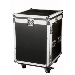 19" Flightcase 10U med hjul og topmontering