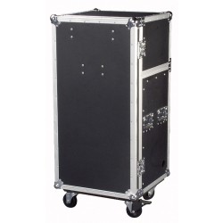 19" flightcase på hjul med sidebord