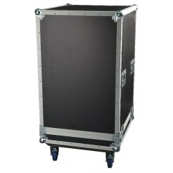 19" Flightcase 16U med hjul og "osteklokke" låg