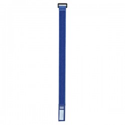 Kabelstrop m. velkro 36cm/2,5cm blå - 10 stk.