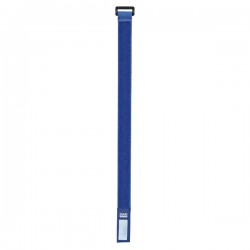 Kabelstrop m. velkro 36cm/2,5cm blå - 10 stk.