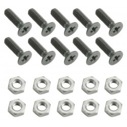 Skruesæt M3 x 10mm undersænket m. møtrik 25 stk