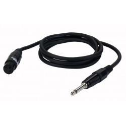 XLR hun -> jack mono kabel sort 1,5 mtr.