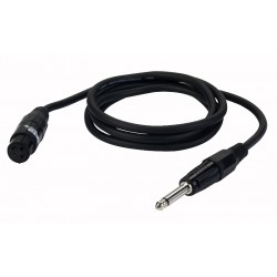 XLR hun -> jack mono kabel sort 3 mtr.