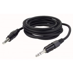 Jack -> jack stereo kabel sort 10 mtr.