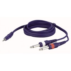 Stereo mini jack -> 2 jack - 1,5 mtr.