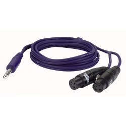 Jack stereo -> 2 XLR hun - 1,5 mtr.