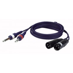 2 XLR han -> 2 jack mono - 1,5 mtr.