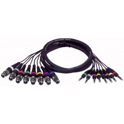 Multikabel - 8 stk. XLR hun/jack stereo - 3 mtr.