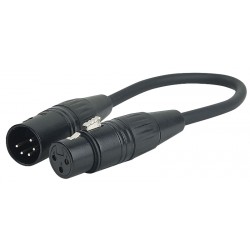 DMX adaptor 5 polet XLR han til 3 polet XLR hun 25cm.