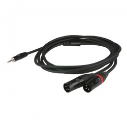 Minijack stereo til 2 XLR han FLX kabel 1,5 mtr.