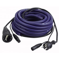 Lys strøm/signal kabel med Schuko/XLR 10 mtr.