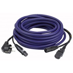 Lyd strøm/signal kabel med IEC-Schuko/XLR 10 mtr.