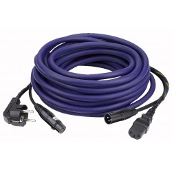 Lyd strøm/signal kabel med IEC-Schuko/XLR 20 mtr.