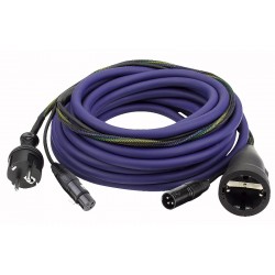 Lyd strøm/signal kabel med Schuko/XLR 10 mtr.