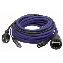 Lyd strøm/signal kabel med Schuko/XLR 20 mtr.