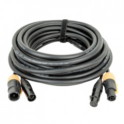 Lys strøm/signal kabel med stik-powerCON TRUE1/5pol DMX 20m