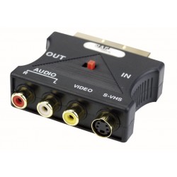Scart adaptor med in/out switch