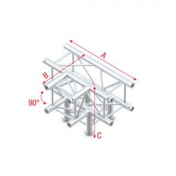 PQ30 bro firkant 30x30 cm - T kryds + ned