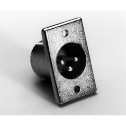XLR 3 polet chassisstik han - gammel type