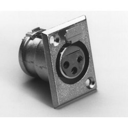 XLR 3 polet chassisstik hun - gammel type
