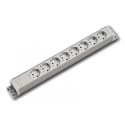 19" stikdåse 230V 8 schuko udtag