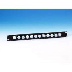 19" stikpanel  1U med 12 huller