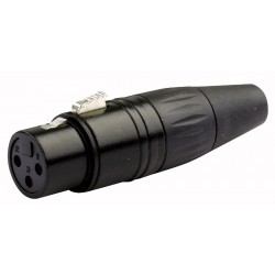 XLR 3 polet kabelstik hun sort