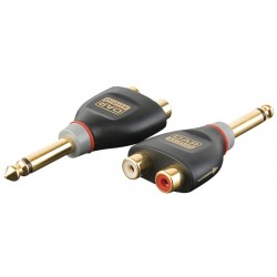 Xcaliber adaptor jack mono -> 2 x phono samler
