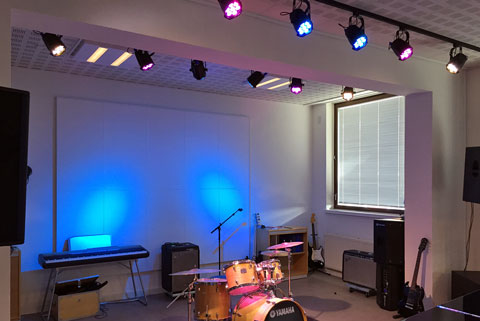 LED belysning mindre scene Ballerup Musikskole