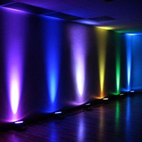 LED par lamper med farvet lys