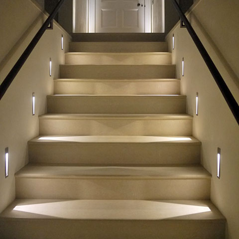 arkitektonisk belysning trappe sider lys 