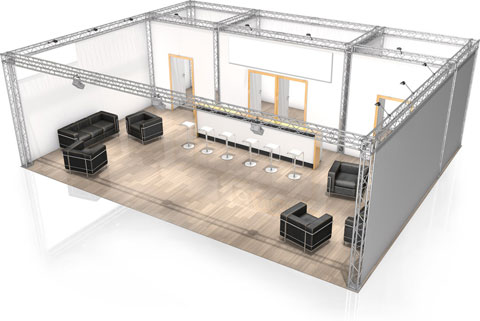 Messestand udstilling 8x10 mtr moederum messe baglokale bar