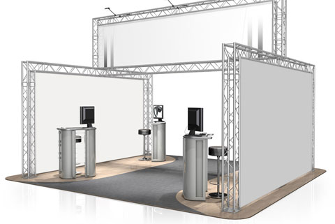 Messestand udstilling 5x5 mtr messe salgsstation speciel
