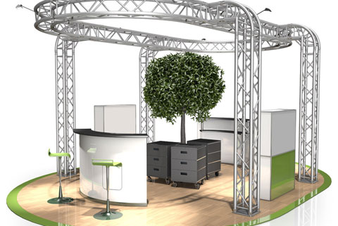 Messestand udstilling 6x4,5 mtr to diske bro messe